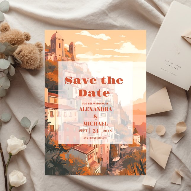 Moderne elegante Italien-Hochzeit in Urlaubsort Save The Date (Von Creator hochgeladen)