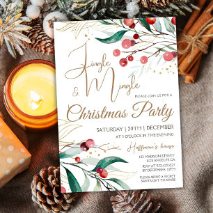 Moderne elegante Jingle & Mingle Weihnachtsfeier Einladung
