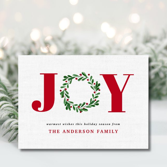 Moderne elegante JOY Holiday Card (Von Creator hochgeladen)