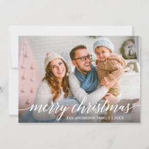 Moderne Elegante Kalligrafie Frohe Weihnachtsfamil Feiertagskarte