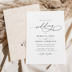 Moderne elegante Kalligrafie-Schrift Hochzeit Einladung