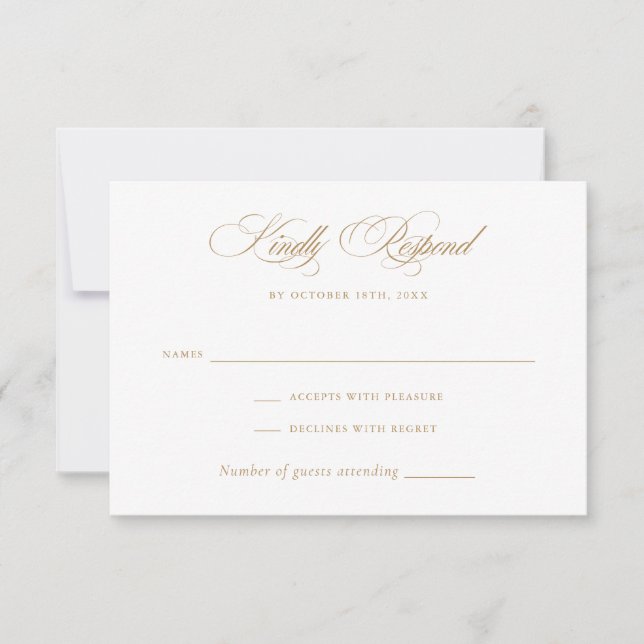 Moderne elegante Kalligrafie Script Wedding RSVP Einladung (Vorderseite)