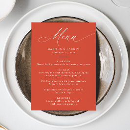 Moderne elegante Kalligrafie Verona Sunset Wedding Menükarte