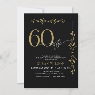 Moderne elegante Kalligraphie 60. Geburtstag Einladung