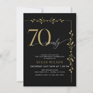 Moderne elegante Kalligraphie 70. Geburtstag Einladung