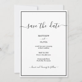 Moderne elegante Kalligraphie-Hochzeit Save The Date