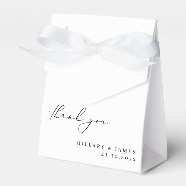 Moderne elegante Kalligraphie Hochzeit vielen Dank Geschenkschachtel (Vorderseite)