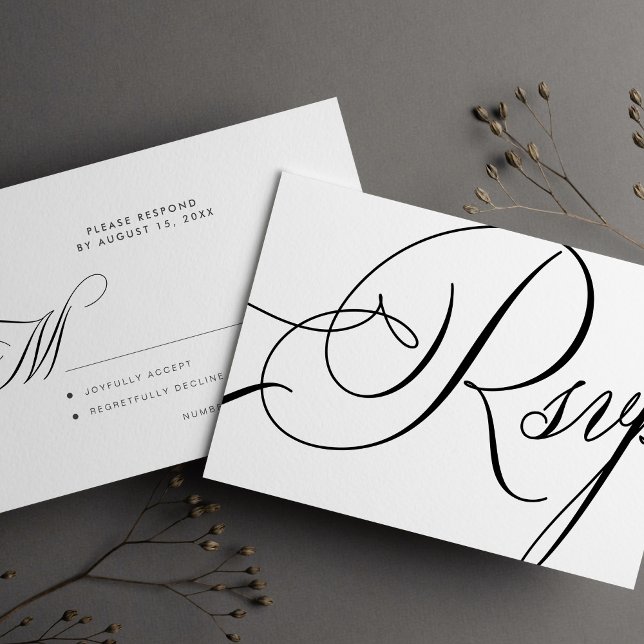 Moderne, elegante Kalligraphie RSVP Karte (Von Creator hochgeladen)
