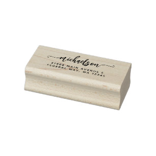Moderne elegante Kalligraphieschrift Nachname Gummistempel