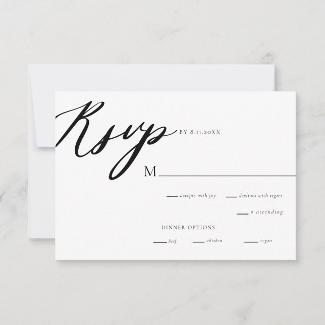 Moderne elegante kalligraphische Hochzeitskarte RS Einladung (Vorderseite)
