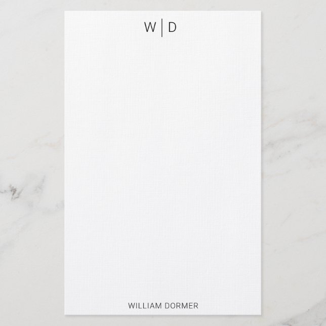 Moderne Elegante Klassik Black Personal Stationery Briefpapier (Vorderseite)