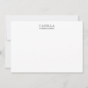 Moderne Elegante Klassik Black Personal Stationery Mitteilungskarte
