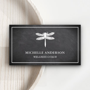 Moderne elegante klassische Chalkboard-Dragonfly Visitenkarte