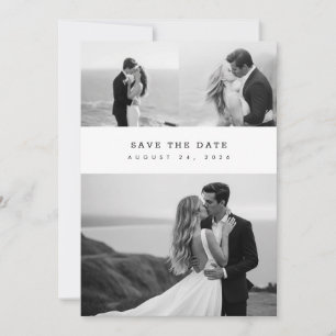 Moderne Elegante Klassische Foto-Collage-Hochzeit Save The Date