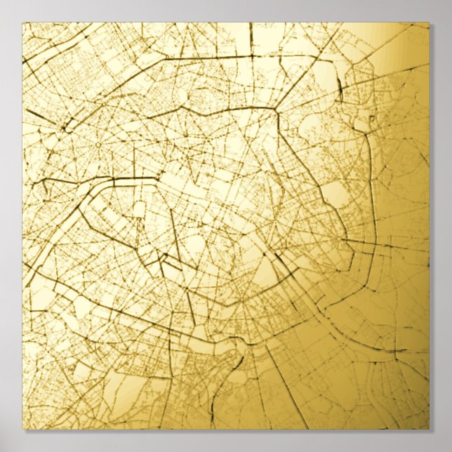 Moderne elegante, klassische Gift Map Paris, Frank Foliendrucke (Vorderseite)