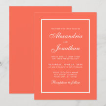 Moderne, elegante Korallen und weiße Hochzeiten Ei