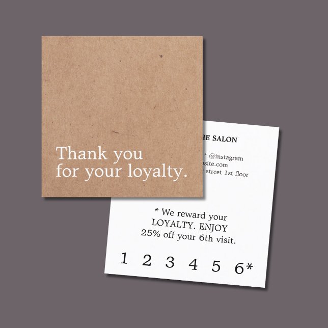 Moderne elegante Kraft Bold Beauty Loyalty Treuekarte (Von Creator hochgeladen)