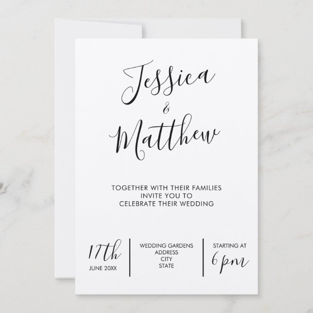 Moderne elegante Kraft Hochzeitseinladung Einladung (Vorderseite)