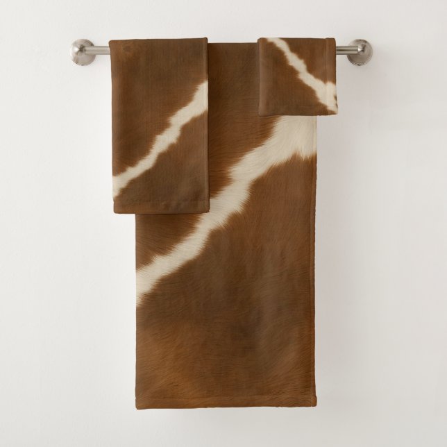Moderne Elegante Kuh Imitate Leather Collection Badhandtuch Set (Insitu)