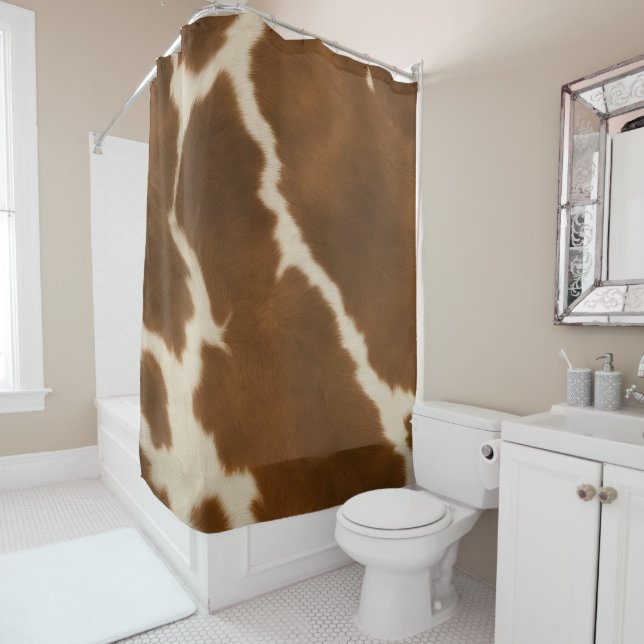 Moderne Elegante Kuh Imitate Leather Collection Duschvorhang (Beispiel)