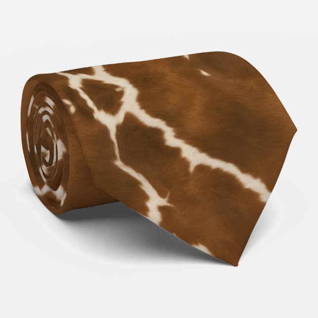 Moderne Elegante Kuh Imitate Leather Collection Krawatte (Gerollt)