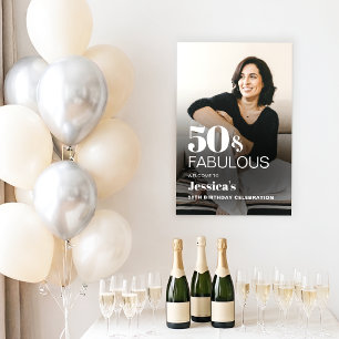 Moderne elegante kühne 50. Geburtstagsfoto Poster