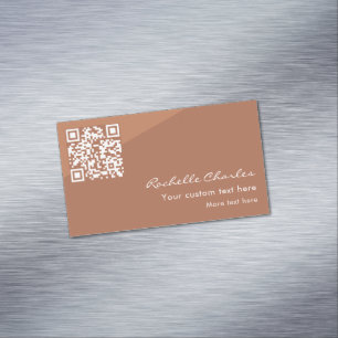 Moderne elegante Kupfer-Tan-QR-Code Magnetische Visitenkarte