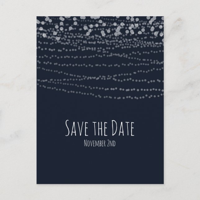 Moderne elegante Leuchtenreihe Save the Date Ankündigungspostkarte (Vorderseite)