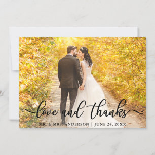 Moderne Elegante Liebe und Dank   Hochzeitsstift F Dankeskarte
