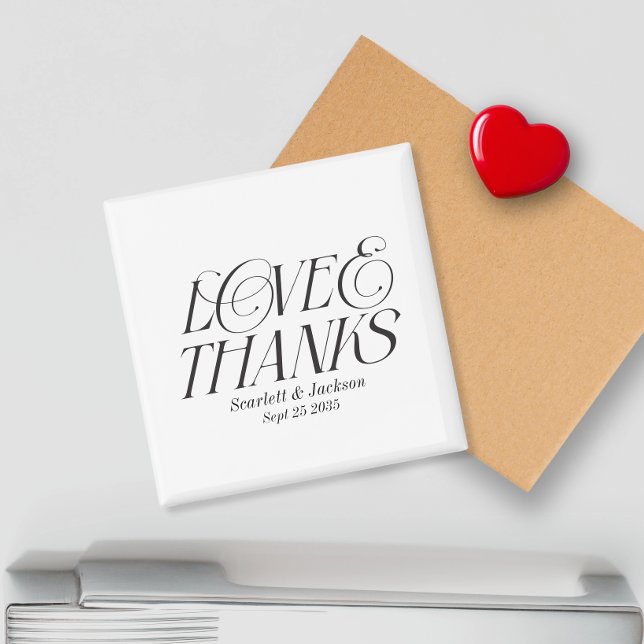 Moderne Elegante Liebe und dank Kalligrafie Script Magnet (Von Creator hochgeladen)