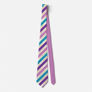 Moderne Elegante Lila Blauer Streifen Krawatte