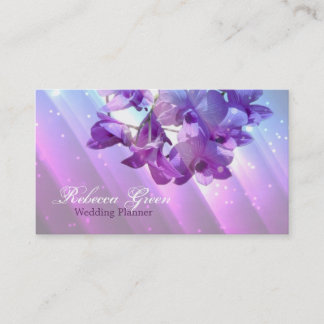 moderne elegante lila lila mit Blumenorchidee Visitenkarte