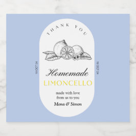 Moderne elegante Limoncello Hochzeitsflasche Alkoholflaschenetikett