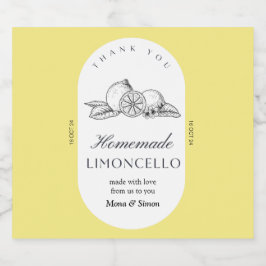 Moderne elegante Limoncello Hochzeitsflasche Alkoholflaschenetikett