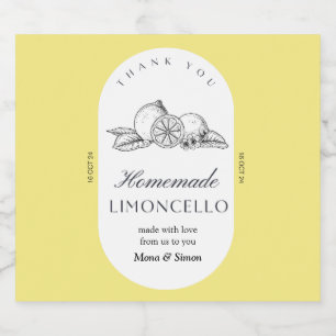 Moderne elegante Limoncello Hochzeitsflasche Alkoholflaschenetikett