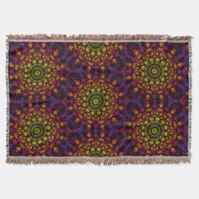 Moderne elegante Mandala-Wurfdecke Decke (Vorderseite)