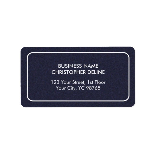Moderne Elegante Maskuline Textur Blau Weiß Adressaufkleber (Vorne)