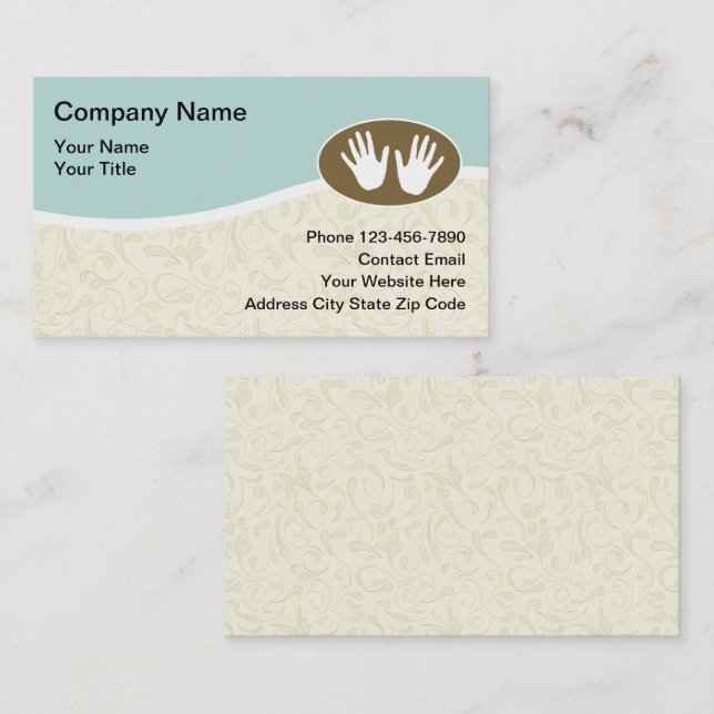 Moderne elegante Massage Business Cards Visitenkarte (Vorne/Hinten)