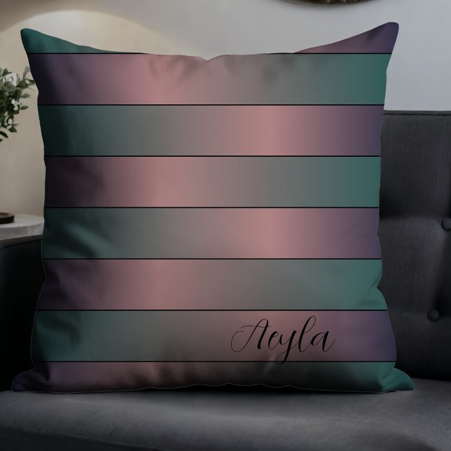 Moderne, elegante Mauve und Aquamarine Monogramm S Kissen (Von Creator hochgeladen)