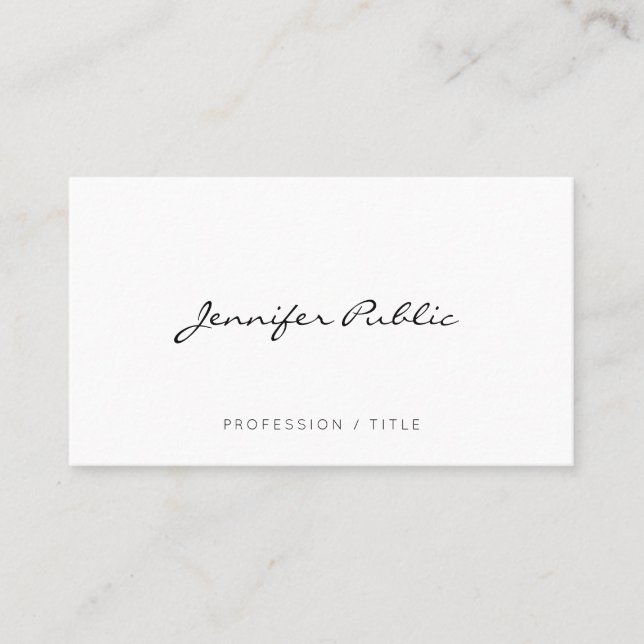 Moderne Elegante Minimal einfache Kalligraphie-Skr Visitenkarte (Vorderseite)
