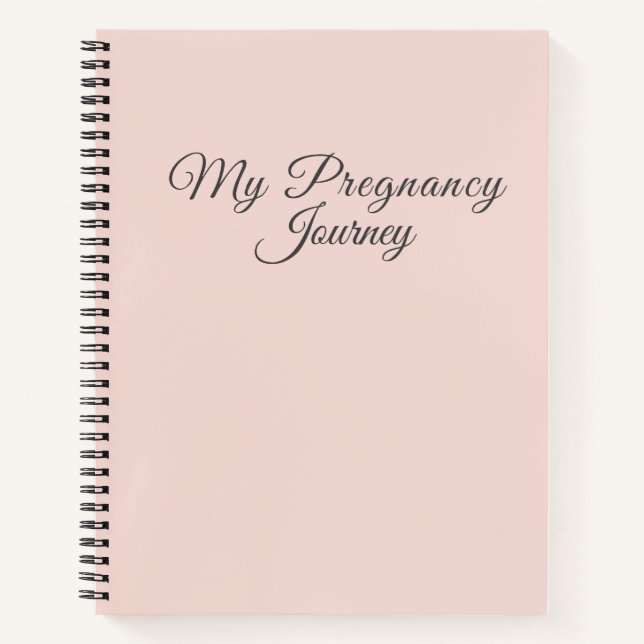 Moderne Elegante Minimal Pastel Pink Schwangerscha Notizbuch (Vorderseite)