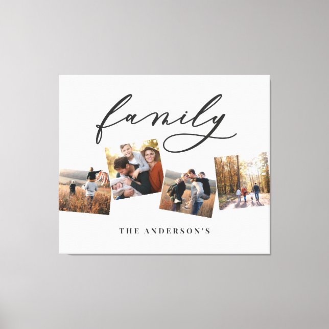 Moderne elegante minimale Foto Collage personalisi Leinwanddruck (Vorderseite)
