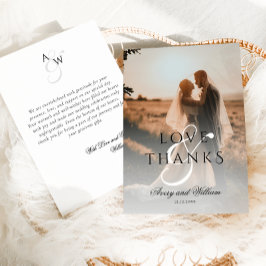 Moderne Elegante Minimale Foto Hochzeit Dankeskarte