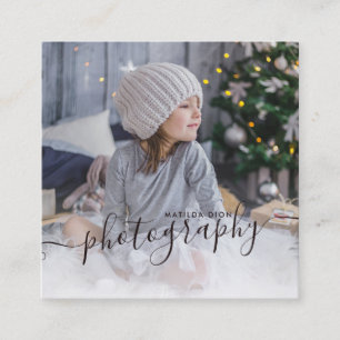 Moderne, elegante minimale und einfache Fotografie Quadratische Visitenkarte