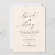 Moderne elegante Minimalistische Beige Baby Gender