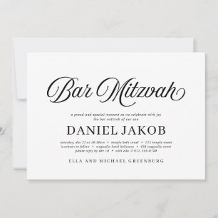Moderne elegante minimalistische einfache Bar Mitz Einladung