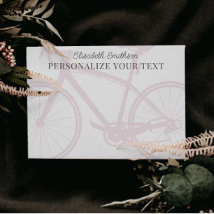 Moderne elegante minimalistische Fahrrad Rosa Pers Briefpapier
