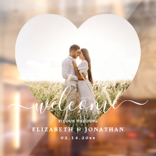 Moderne Elegante Minimalistische Foto Hochzeit Wil Fensteraufkleber