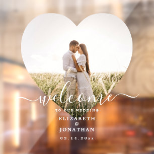 Moderne Elegante Minimalistische Foto Hochzeit Wil Fensteraufkleber