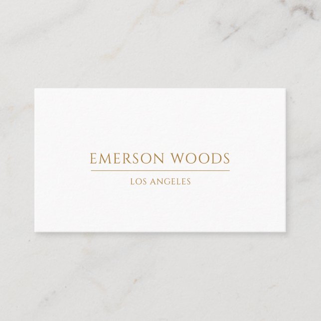 Moderne elegante Minimalistische Goldtypografie Visitenkarte (Vorderseite)